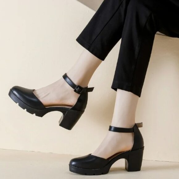 DADAWEN CHUNKY HEELS PLATFORM SHOES PARTY BUSINESS CASUAL - Picture 1 of 15